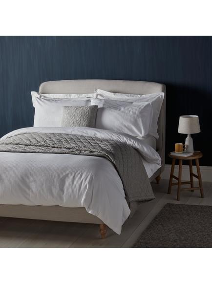 John Lewis Strada Pure Cotton Seersucker Bedding, White, White