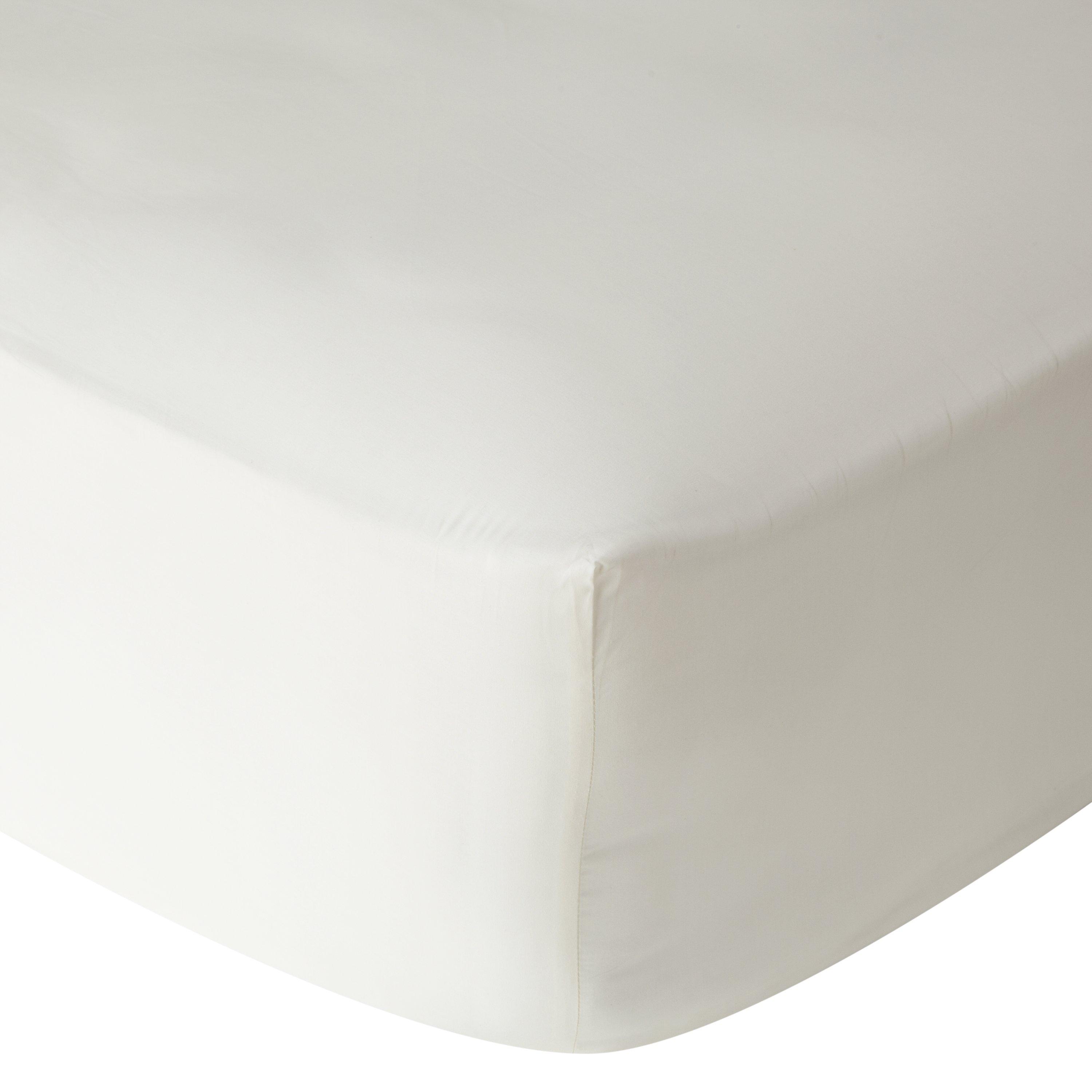 John Lewis Crisp & Fresh 400 Thread Count Egyptian Cotton Deep Fitted Sheet, Cream