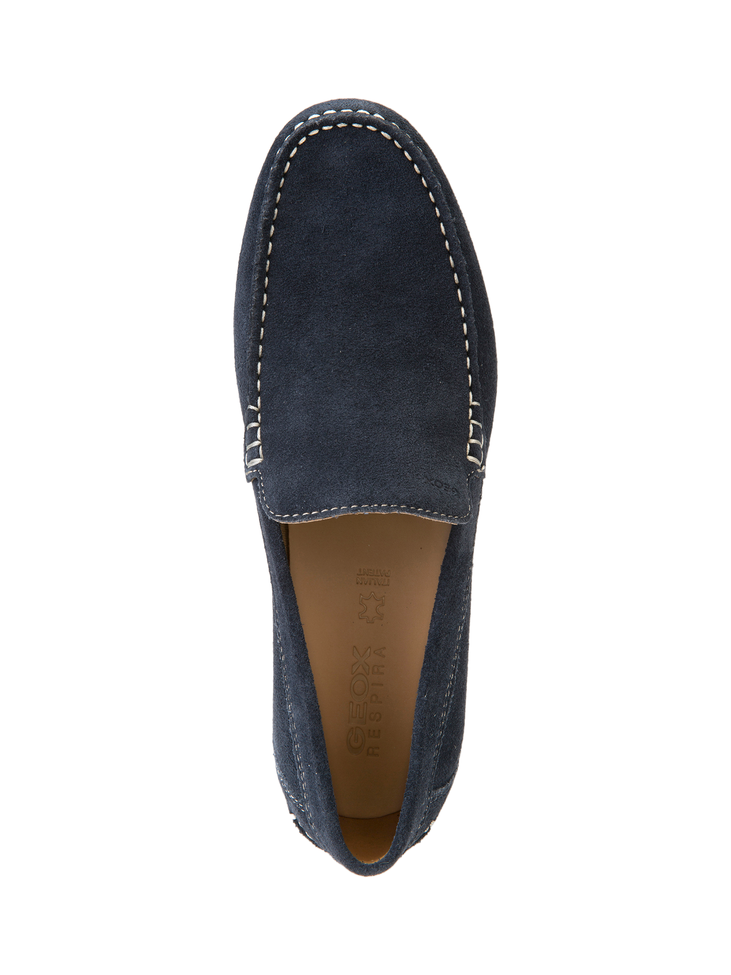 Product image 4 of 6, which shows Geox Simon Suede Moccasins, Blue, 7