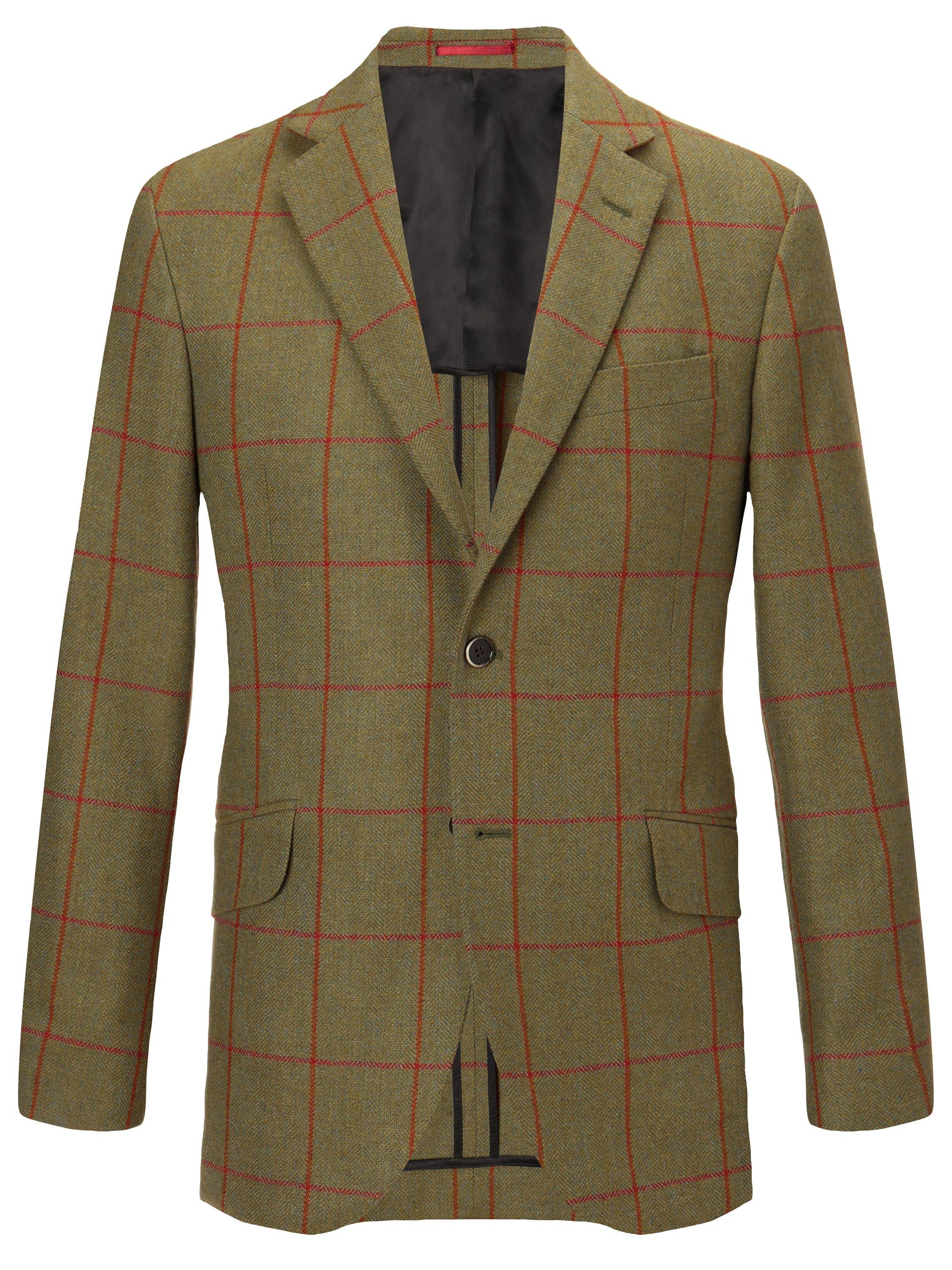 Hackett London Lovat Tweed Blazer Olive