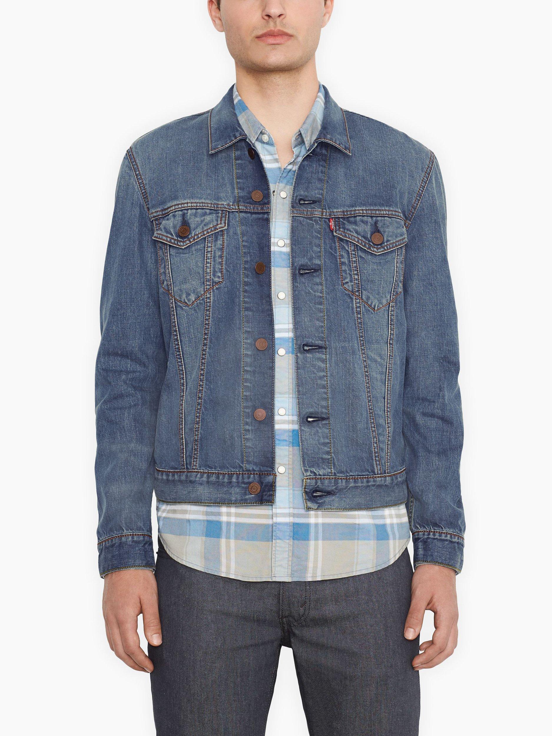 Levi s Slim Fit Trucker Jacket Blue Pines