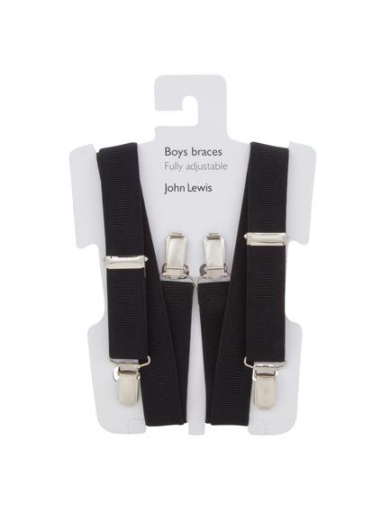 John Lewis Boy Fully Adjustable Braces, One Size, Black, Black