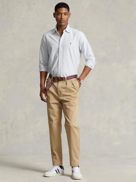 Polo Ralph Lauren Slim Fit Striped Oxford Shirt, Blue/White, Blue/White