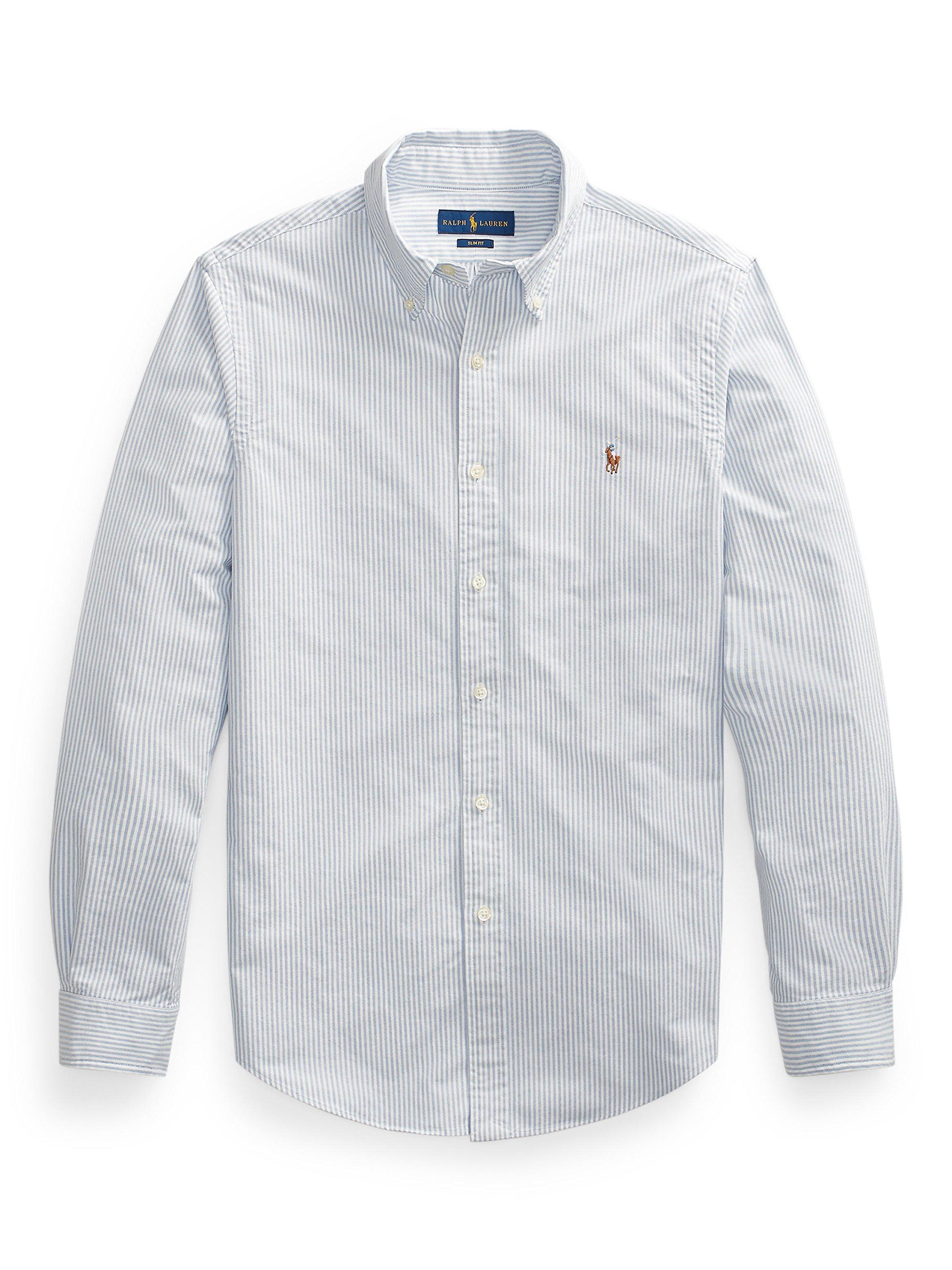 Product image 6 of 6, which shows Polo Ralph Lauren Slim Fit Striped Oxford Shirt, Blue/White, S