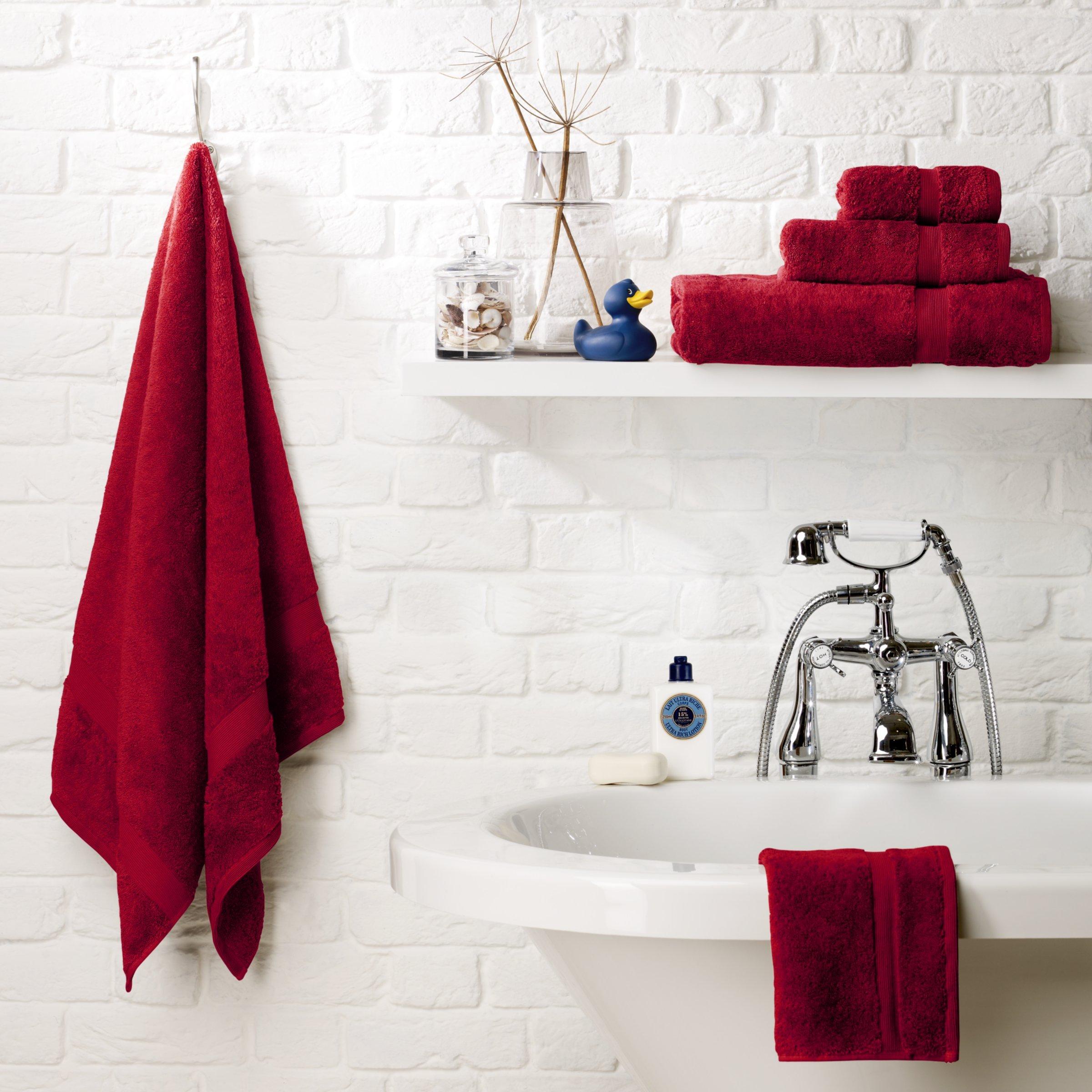 Red egyptian cotton towels sale