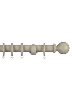John Lewis Wood Curtain Pole Kit, Grey, Dia.35mm, L150cm