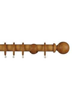 John Lewis Wood Curtain Pole Kit, Oak Effect, Dia.35mm, L150cm
