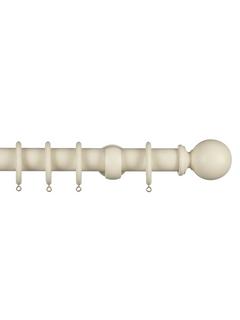 John Lewis Wood Curtain Pole Kit, Cream, Dia.35mm, L150cm