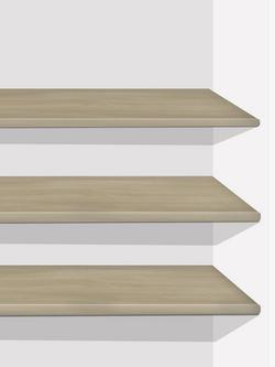 John Lewis Elstra / Marlow Wardrobe Internal Shelves, Set of 3, Light Maple