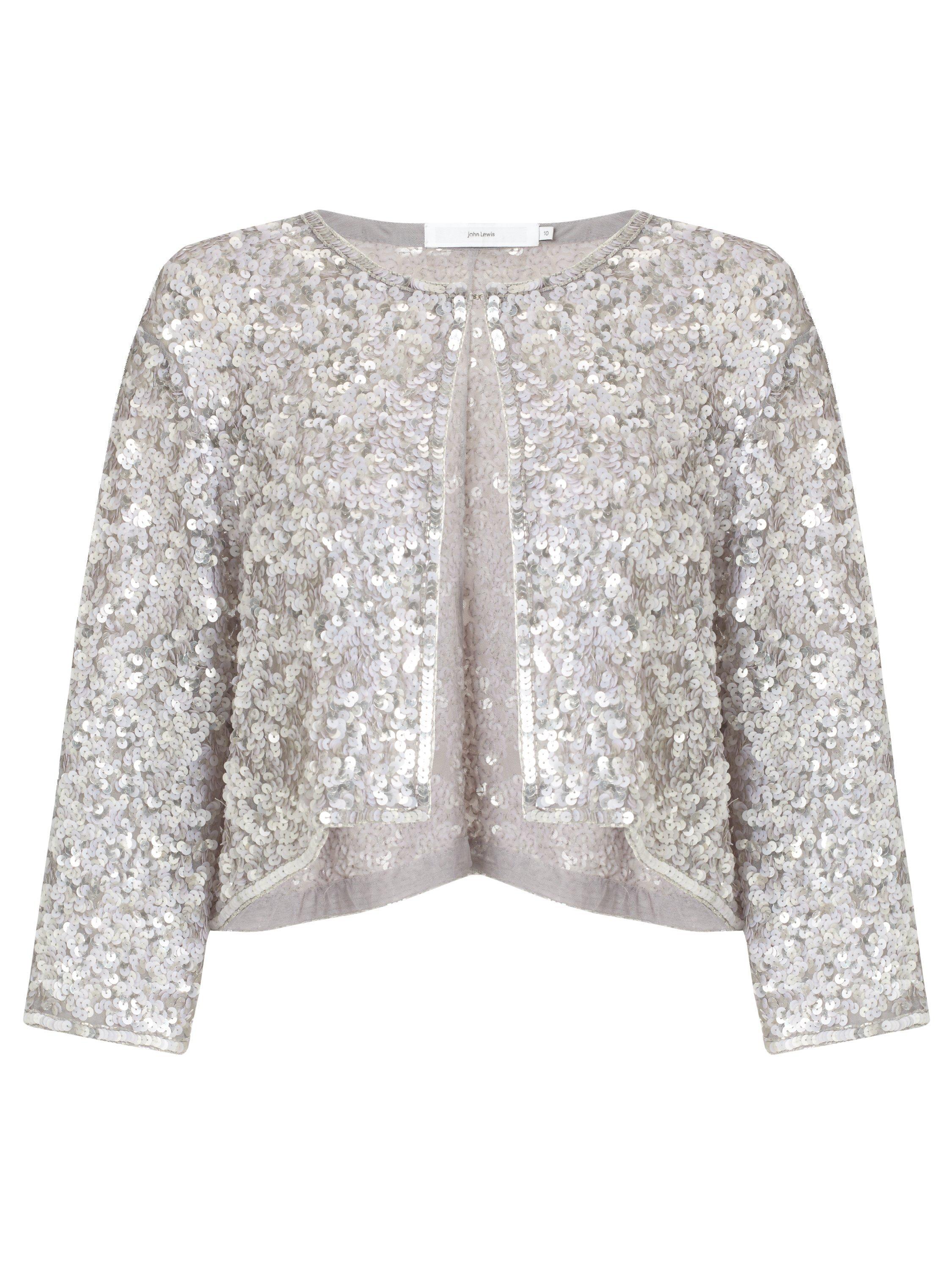 John Lewis Sequin Jacket Silver