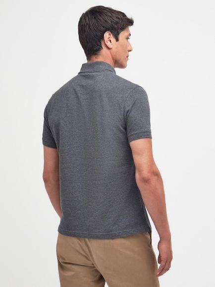 Barbour Tartan Pique Cotton Short Sleeve Polo Shirt - view 2, Slate Marl