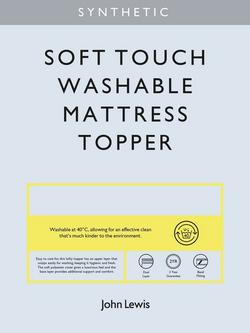 John Lewis Synthetic Soft Touch Washable Dual Layer 6cm Deep Mattress Topper - view 2, White