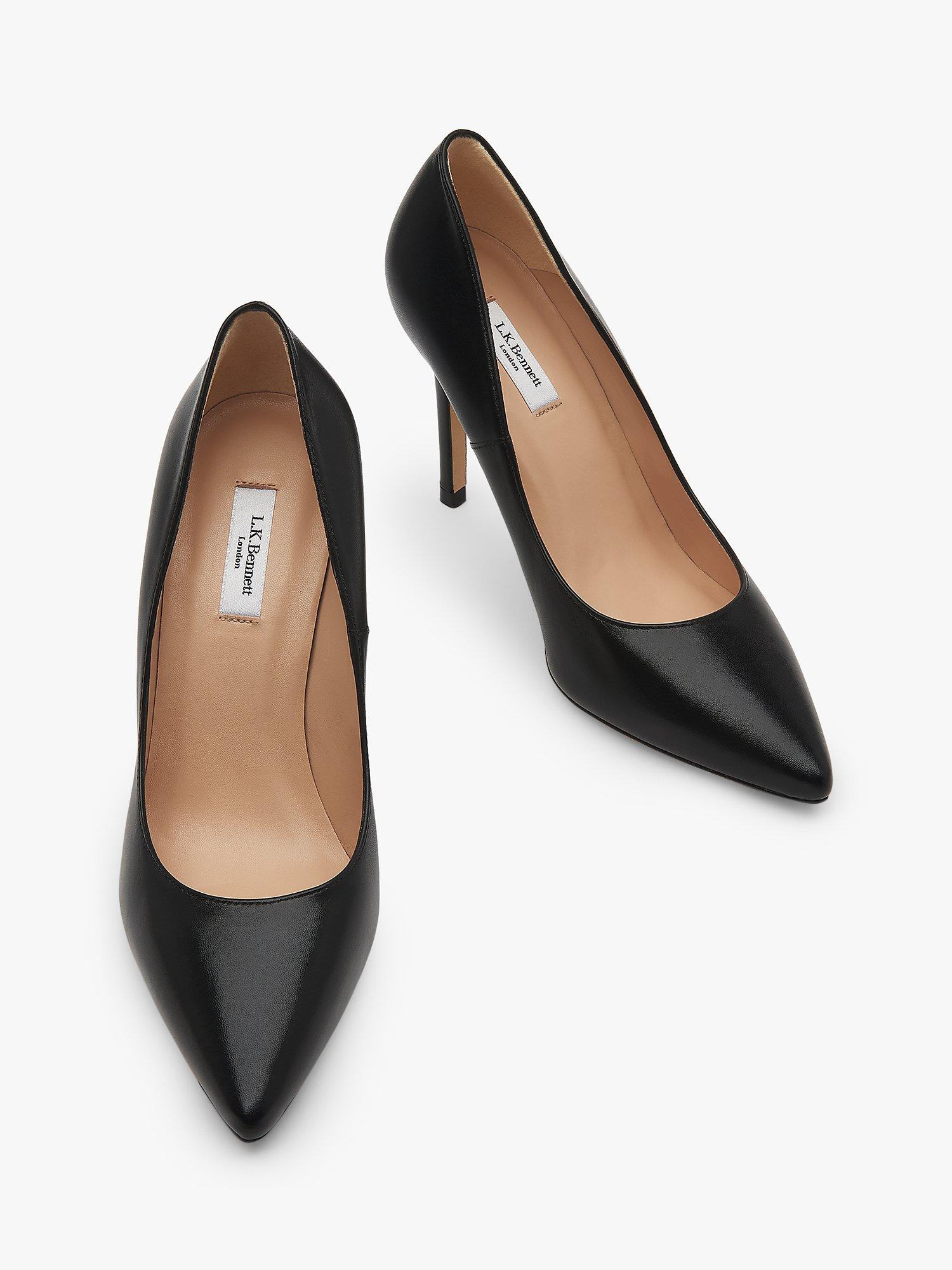 Product image 3 of 5, which shows L.K.Bennett Fern Pointed Toe Leather Court Shoes, Black, 5