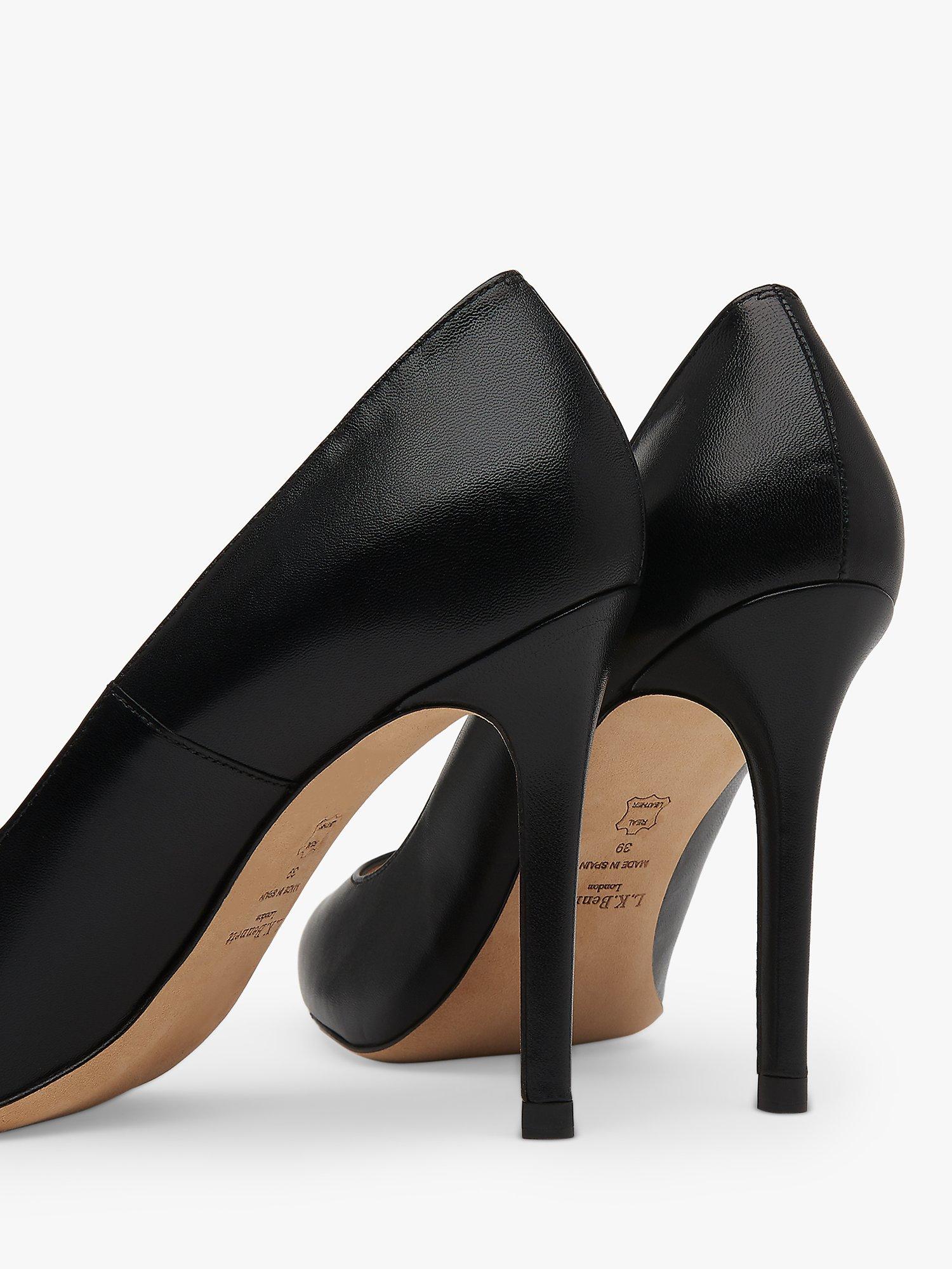 Product image 4 of 5, which shows L.K.Bennett Fern Pointed Toe Leather Court Shoes, Black, 5