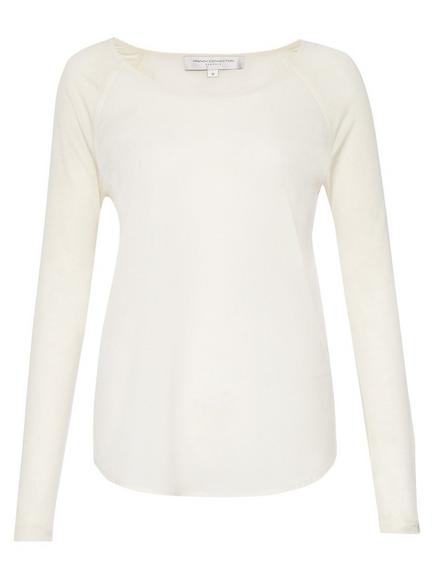 French Connection Polly Plains Top, Classic Cream, Classic Cream