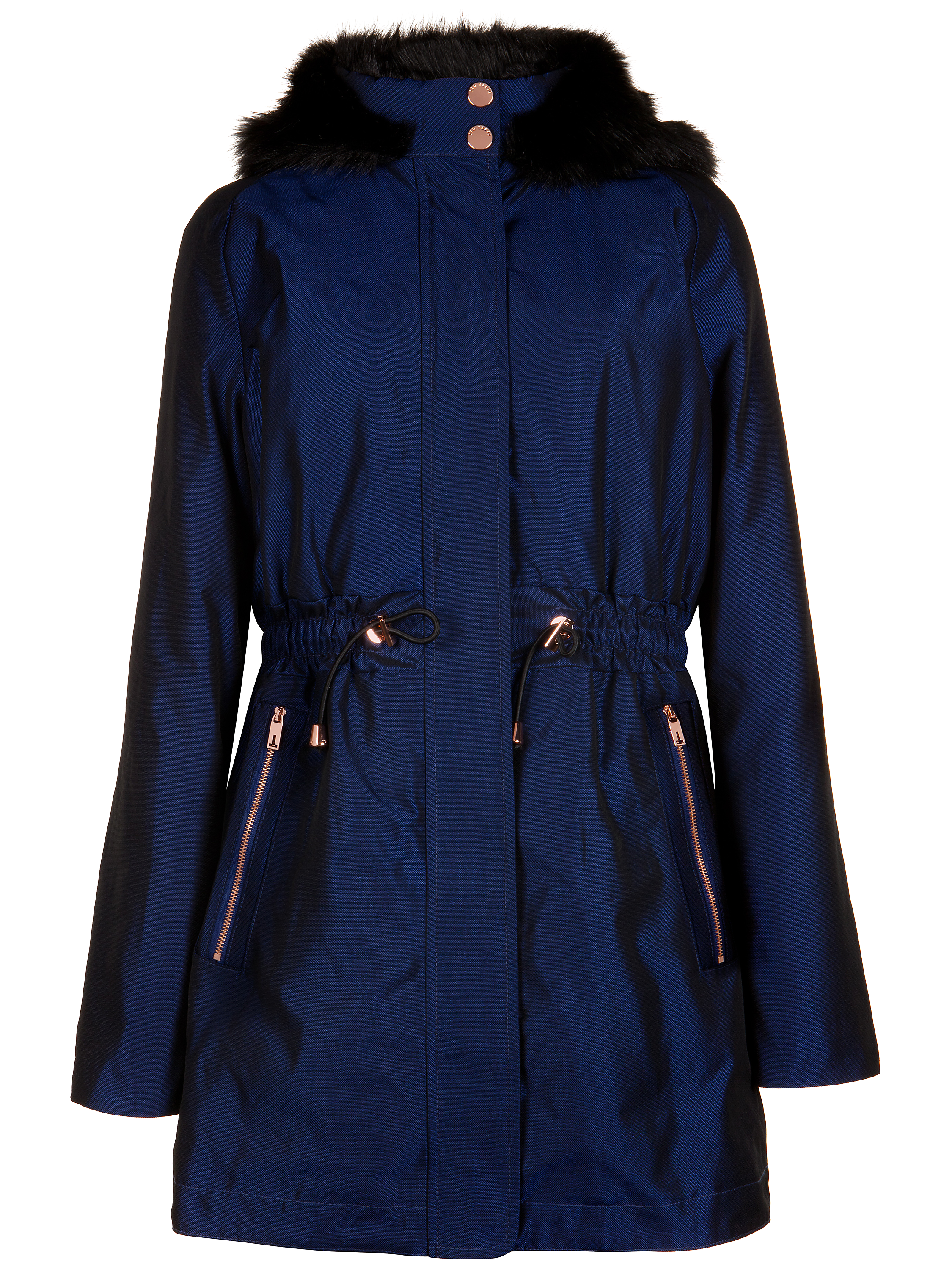 Ted Baker Hooded Parka Coat Bright Blue