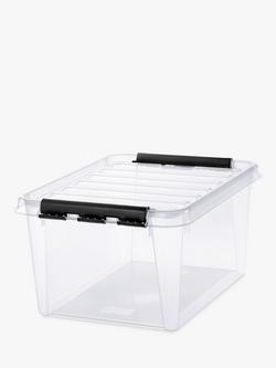 SmartStore Classic Plastic Storage Box with Lid, 31L, Clear