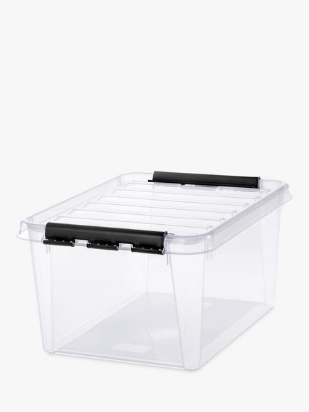 SmartStore Classic Plastic Storage Box with Lid, 31L, Clear