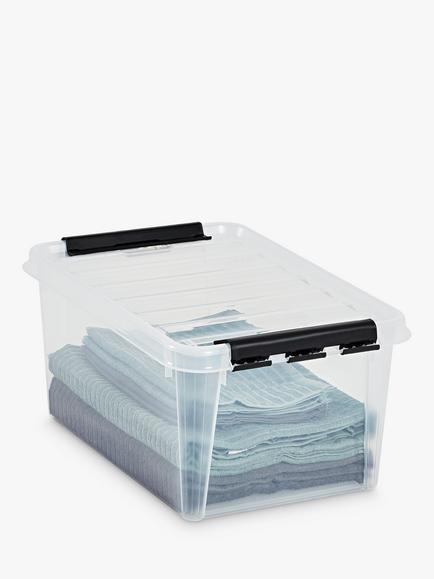 SmartStore Classic Plastic Storage Box with Lid, 31L - view 2, Clear
