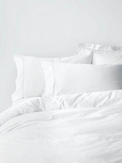 John Lewis Soft and Silky Garda Lattice Stitch Egyptian Cotton 400 Thread Count Bedding, White