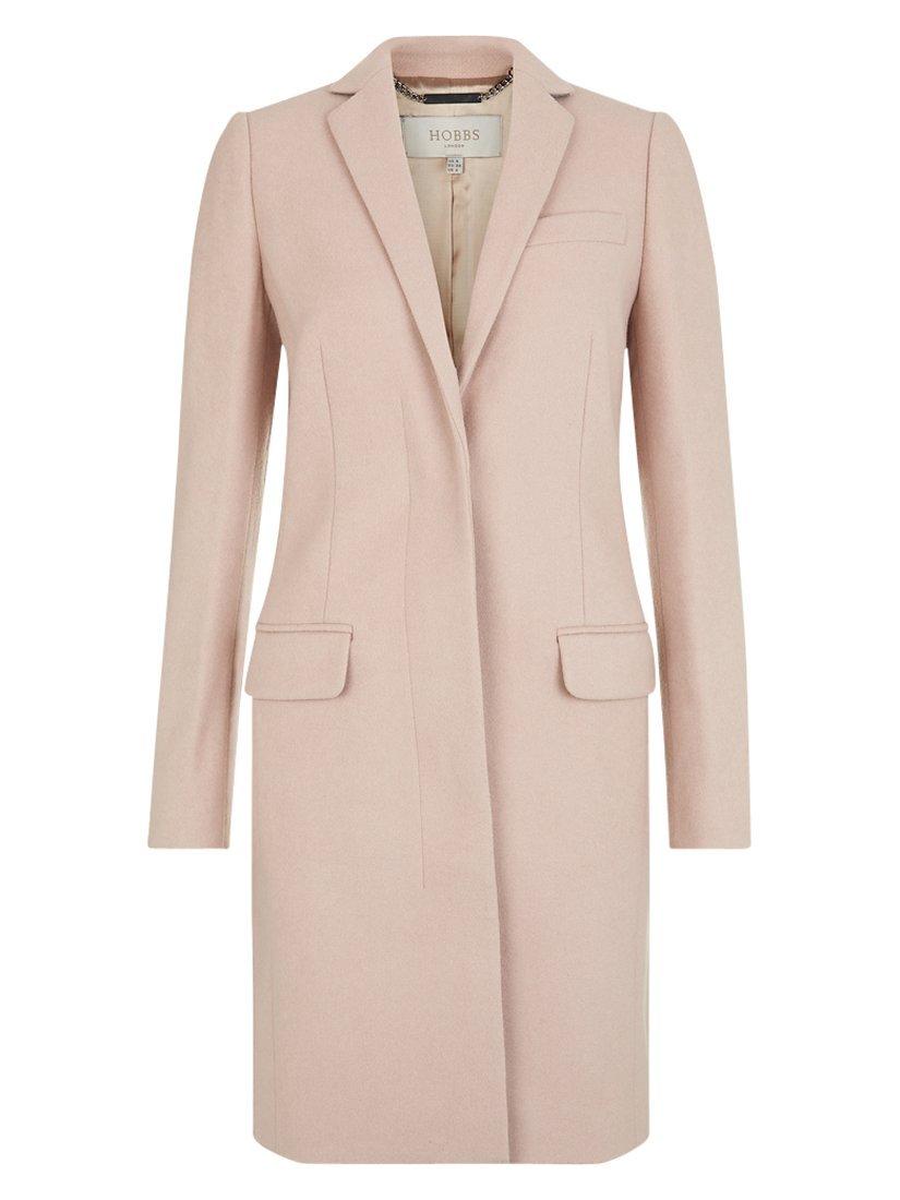 Hobbs London Shona Coat, Light Pink Nude