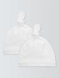 John Lewis Baby Cotton Hat, Pack of 2, White