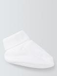 John Lewis Baby Cotton Booties, White, One Size