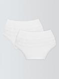 John Lewis Baby Cotton Frill Pants, Pack of 2, White