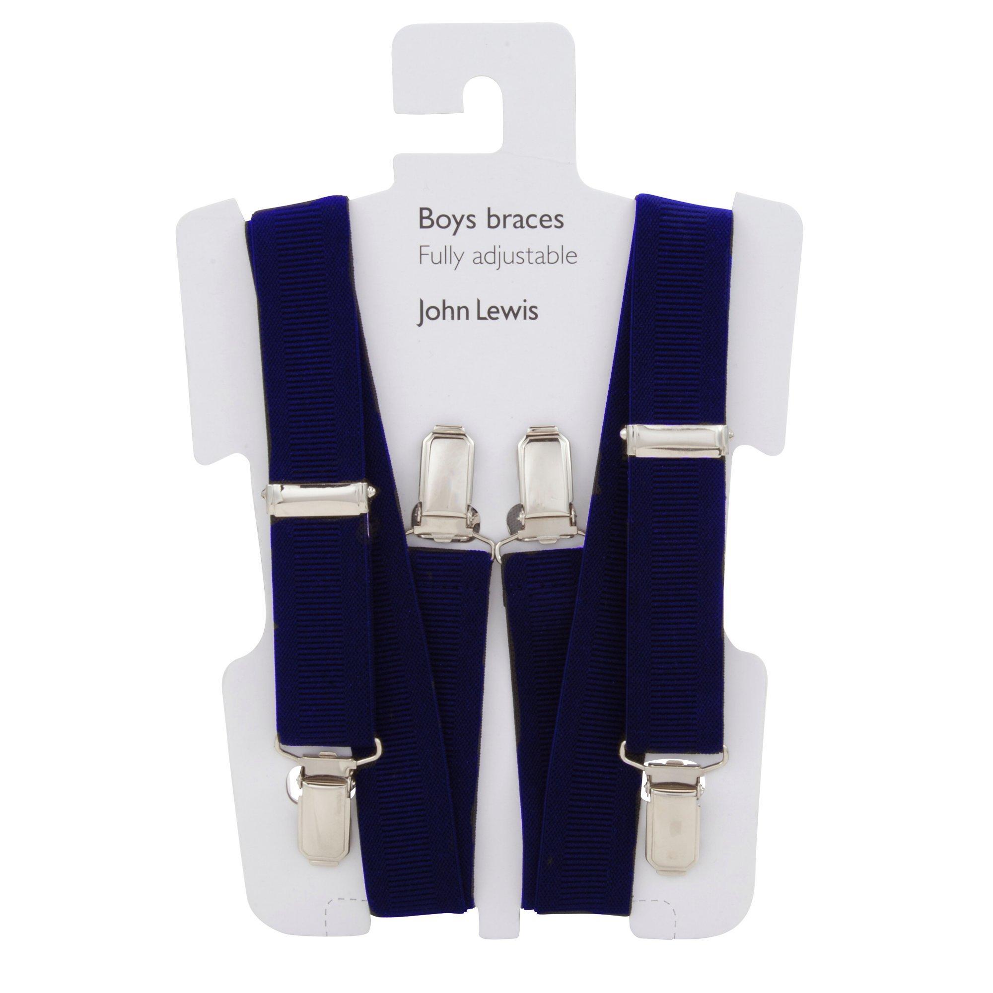 Product image 1 of 2, which shows John Lewis Heirloom Collection Boys' Braces, Navy, One Size