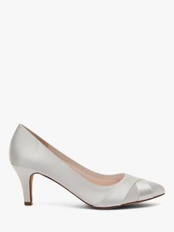 Rainbow Club Lexi Satin Toe Point Court Shoes, Ivory, Ivory
