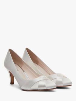 Rainbow Club Lexi Satin Toe Point Court Shoes, Ivory - view 2, Ivory