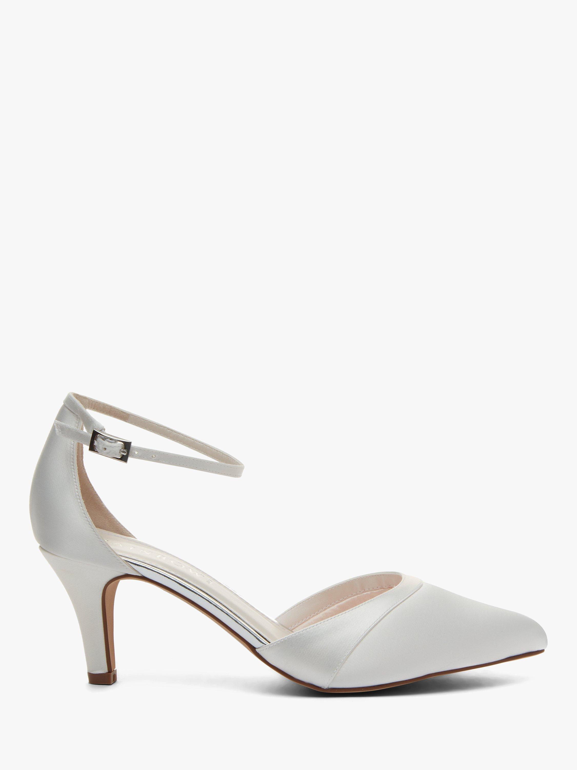 Rainbow Club Harper Satin Pointed Court Shoes, Ivory, 4