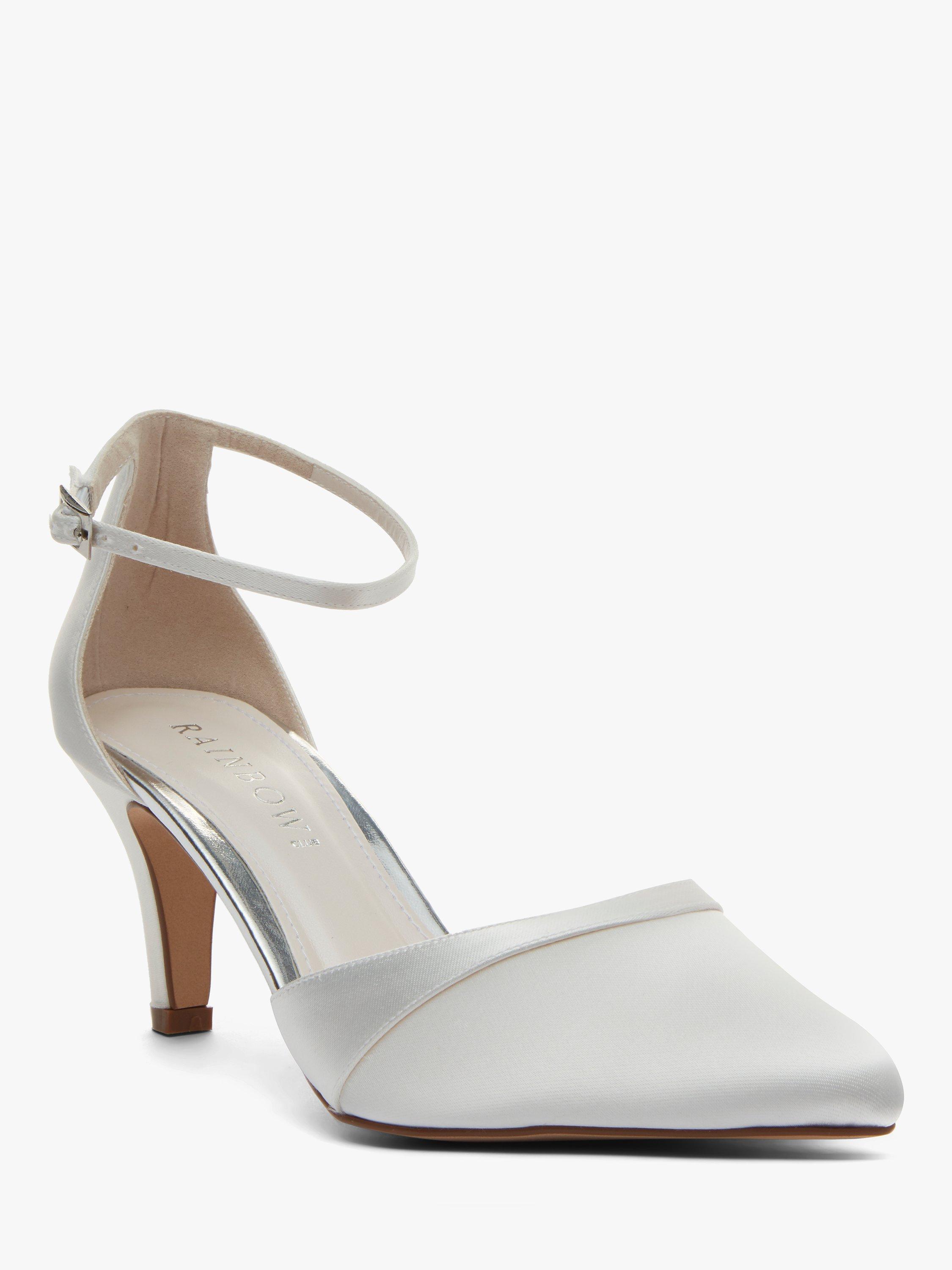 Rainbow Club Harper Satin Pointed Court Shoes, Ivory, 4