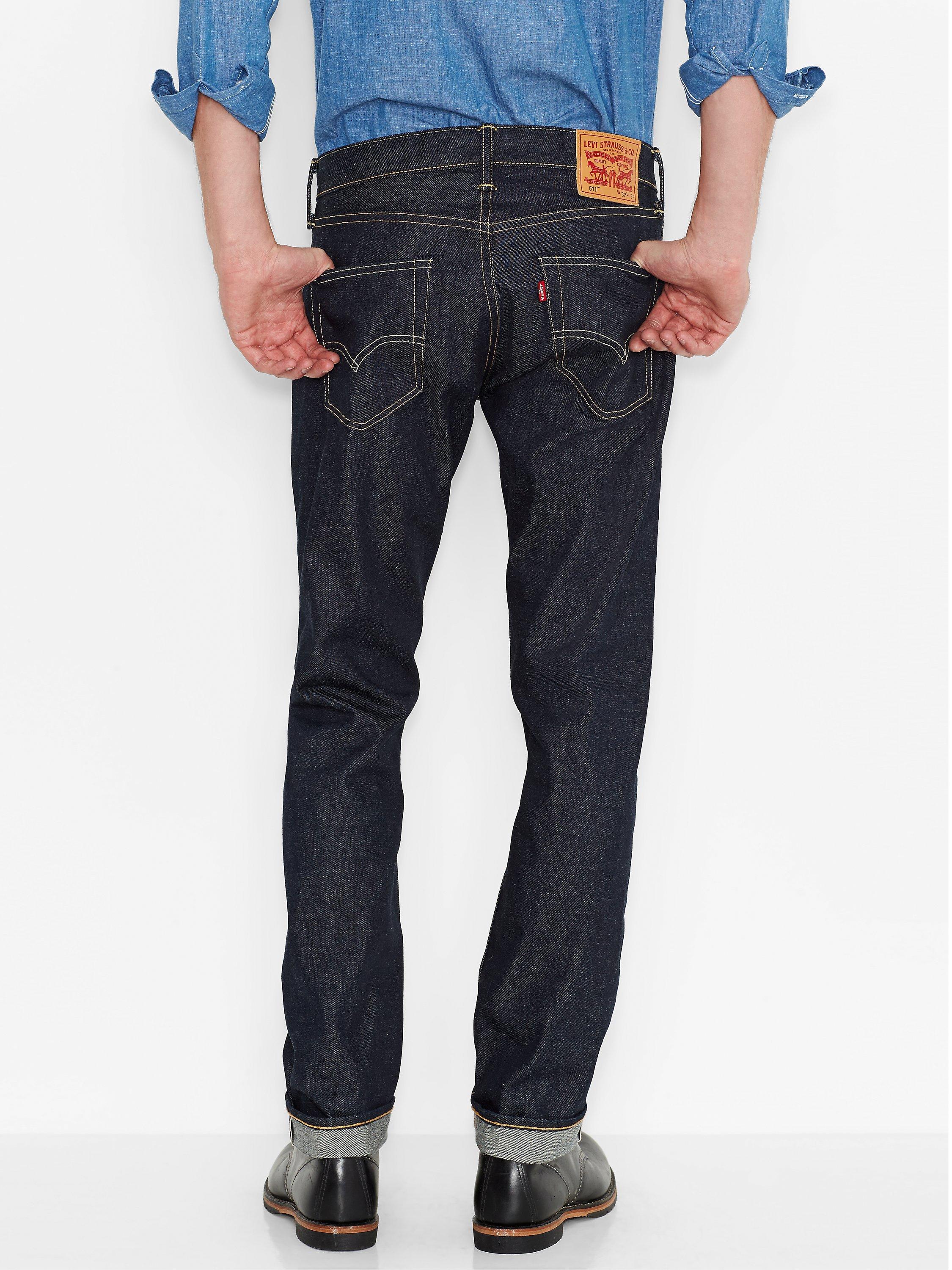 Levi's 511 raw selvedge on sale