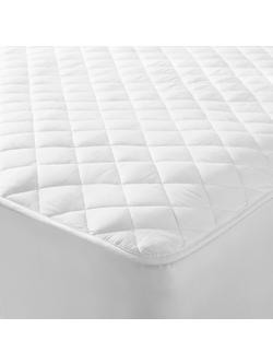 John Lewis Natural Cotton Quilted Mattress Protector, White