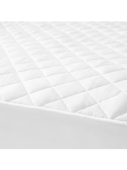 John Lewis Natural Cotton Quilted Mattress Protector - view 2, White