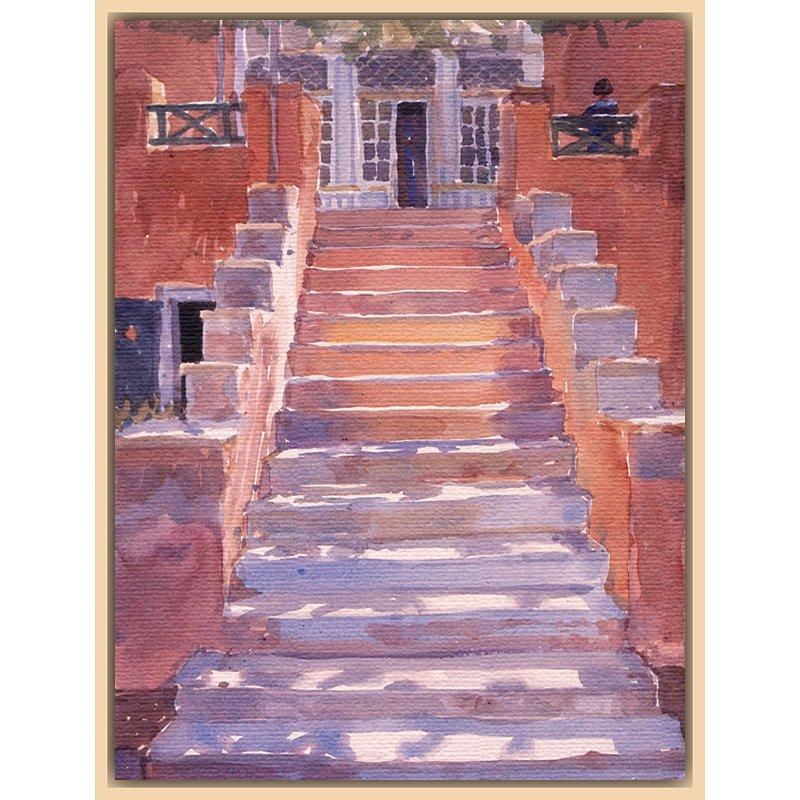 Lucy Willis - Syros Steps,  Natural Ash Framed Canvas