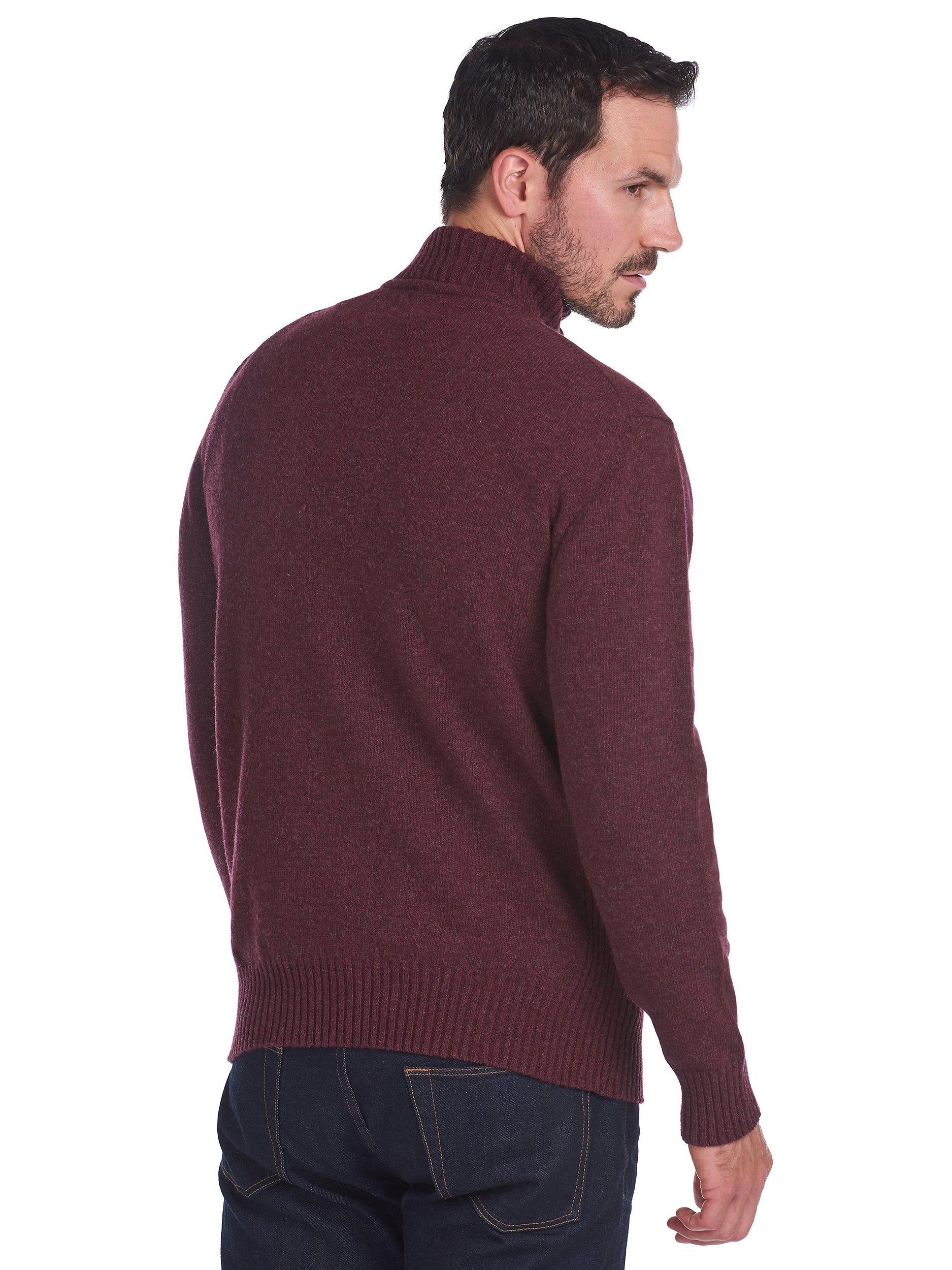 Product image 3 of 6, which shows Barbour Essential Lambswool Half Zip Jumper, Burgundy, S