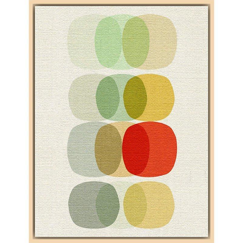 Inaluxe - Keep It Simple Circles, Natural Ash Framed Canvas 