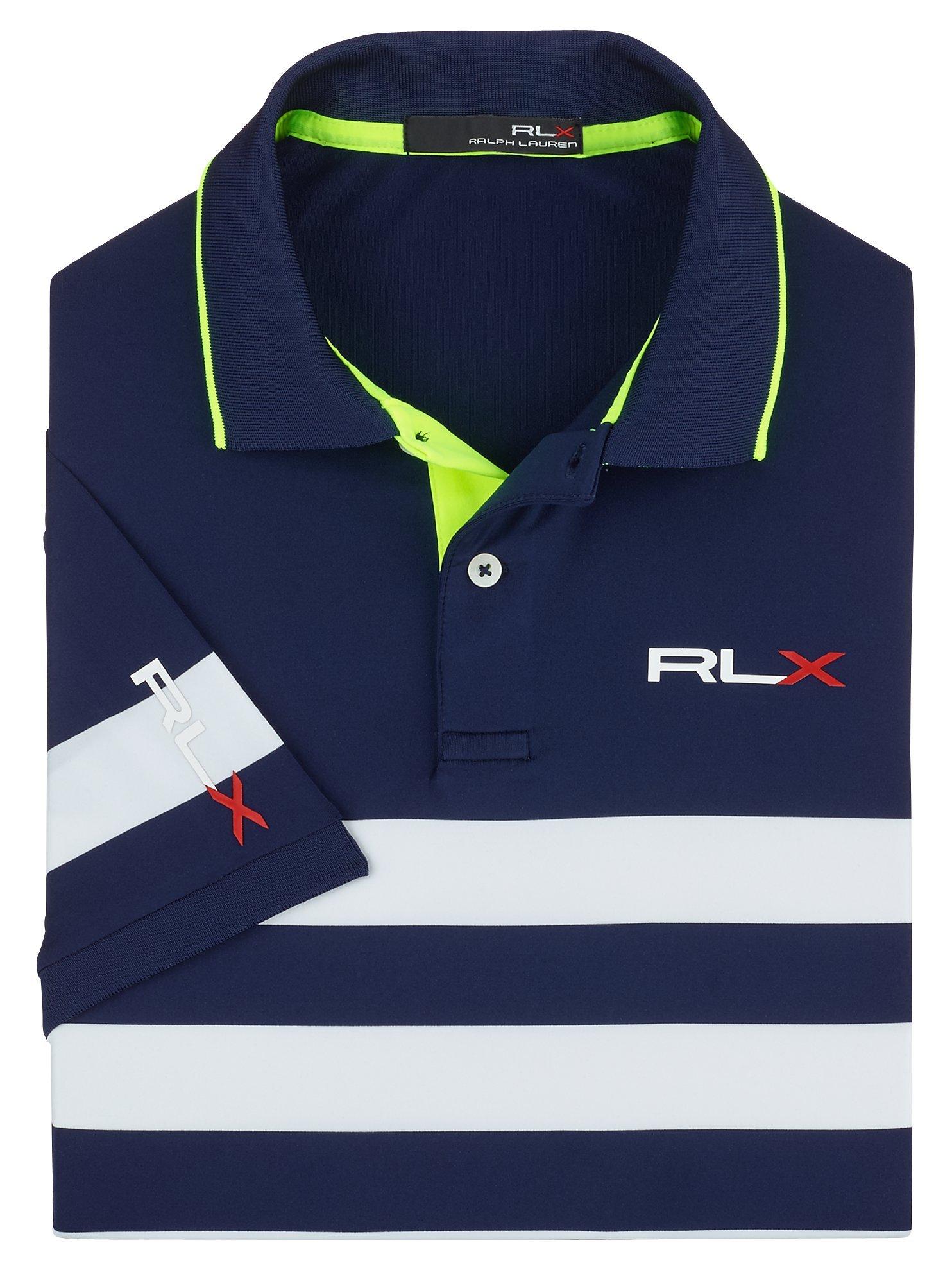 Polo Golf by Ralph Lauren RLX Stripe Polo Shirt French Navy White