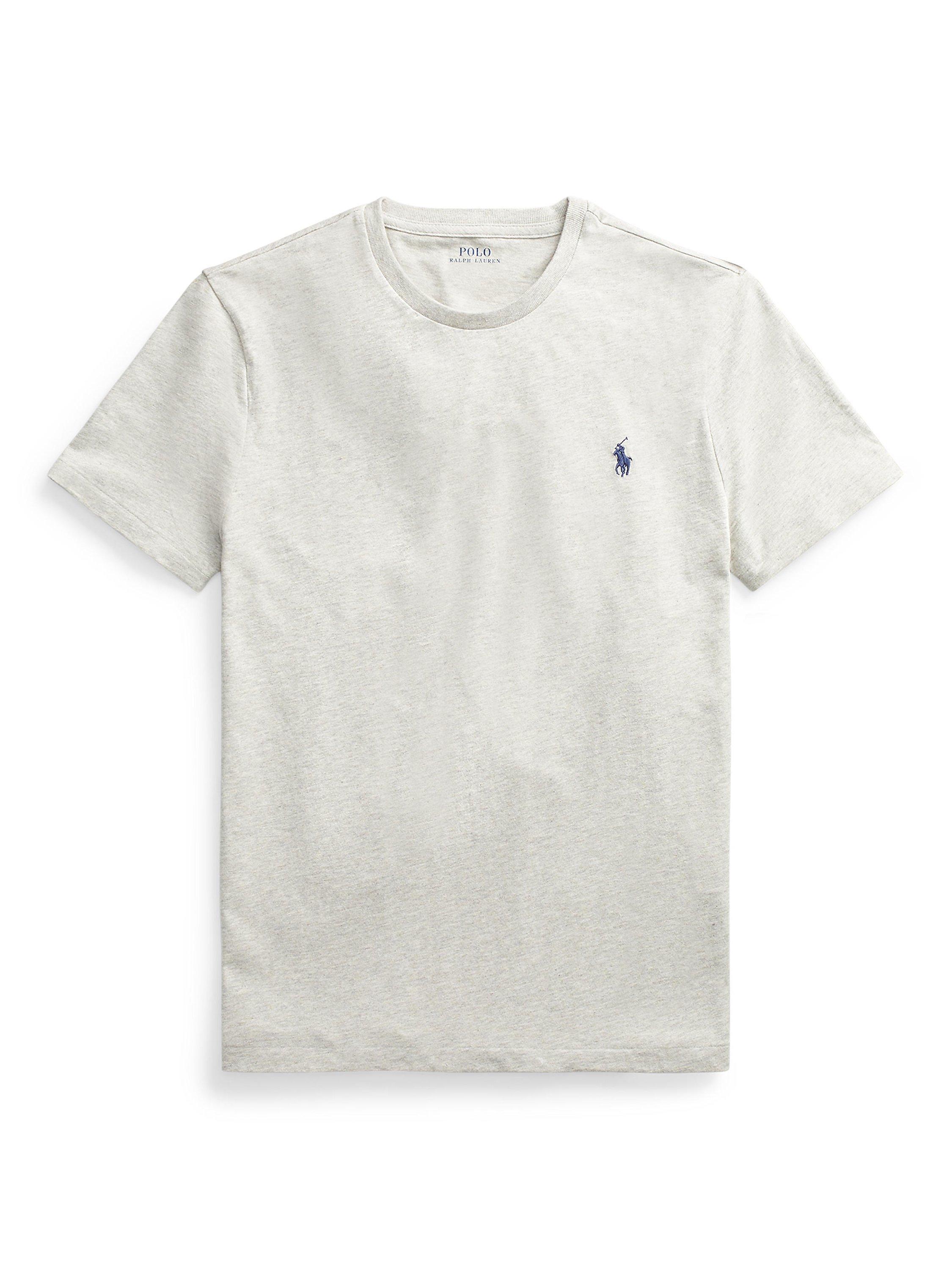 Product image 6 of 7, which shows Polo Ralph Lauren Short Sleeve Custom Fit Crew Neck T-Shirt, New Heather Grey, S