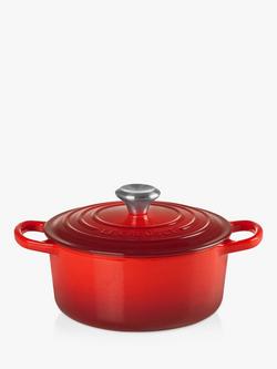 Le Creuset Cast Iron Signature Round Casserole - view 2, Cerise