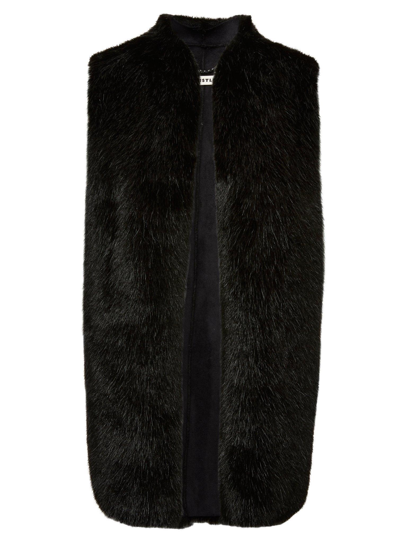 Whistles Faux Fur Gilet, Black