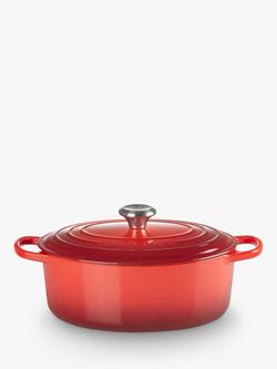 Le Creuset Cast Iron Signature Oval Casserole - view 2, Cerise