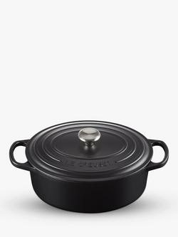 Le Creuset Cast Iron Signature Oval Casserole, Satin Black