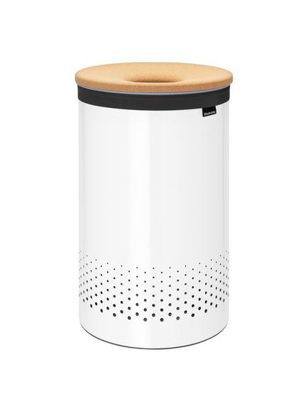 Brabantia Cork Lid Laundry Bin, White, 60L, White