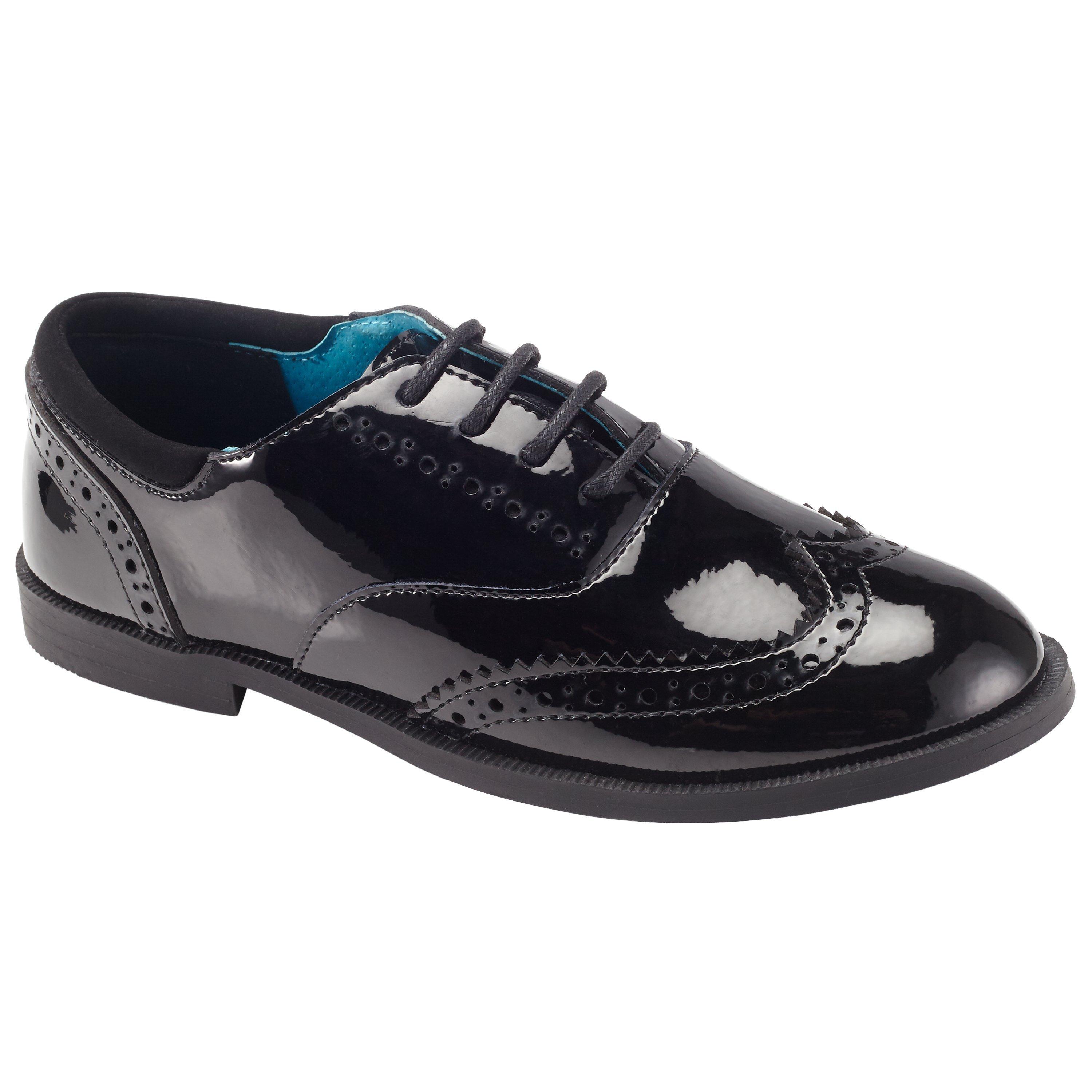 John Lewis & Partners Chelsea Lace Brogues, Black Patent