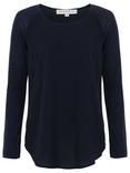 French Connection Polly Plains Long Sleeve Top, Utility Blue