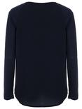 French Connection Polly Plains Long Sleeve Top, Utility Blue