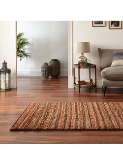 John Lewis Rustic Jute Stripe Rug - view 2, Multi
